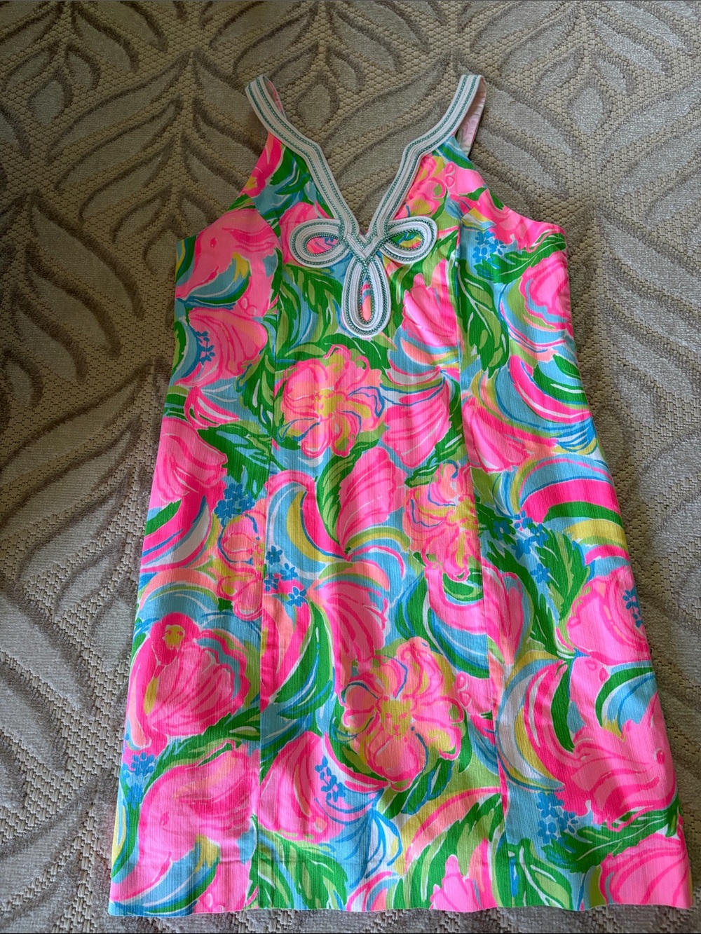 Lilly Pulitzer Bright Pink Floral One-Piece Dress